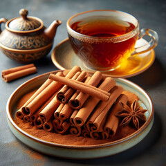 The text describes a delicious combination of cinnamon sticks and cinnamon powder.