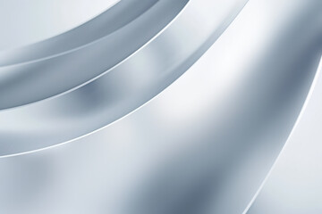 Abstract silver metallic shapes background forming curved lines