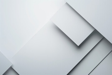 Poster - abstract modern minimalist white background with shadows casting from overlapping squares