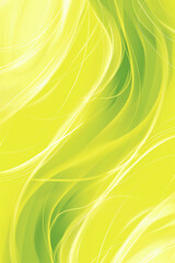 Poster - Abstract yellow green background with wavy lines flowing