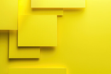 Wall Mural - Minimalist yellow background with geometric shapes creating modern design