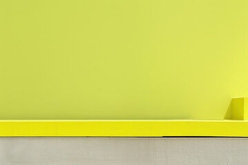 Poster - Empty yellow shelf presenting minimal background for products