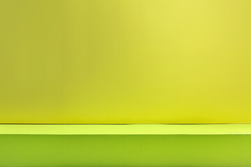 Poster - Empty green shelf table on green background for product presentation