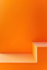 Poster - Empty orange shelves forming abstract background