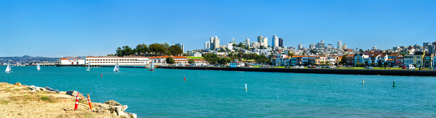 Sticker - Panorama of San Francisco Marina District in California, United States