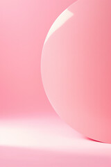 Poster - pink sphere casting shadow on pink background minimal concept