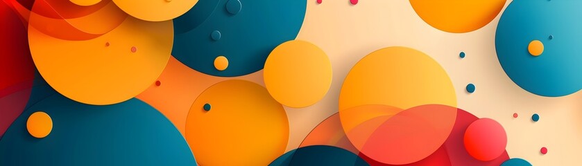 Poster - Colorful Overlapping Circles and Abstract Shapes Modern Art Frame for