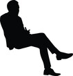© Budypiasa - People sitting silhouette illustration. Person pose while sit down