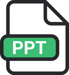 Poster - PPT file icon vector. symbol, sign