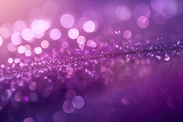Poster - Purple glitter background with sparkling bokeh lights creating festive mood
