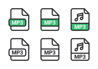 Poster - MP3 file icon vector. symbol, sign