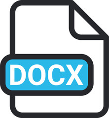 Poster - DOCX file icon vector. symbol, sign