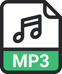 Poster - MP3 file icon vector. symbol, sign