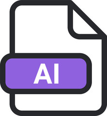 Poster - AI file icon vector. symbol, sign