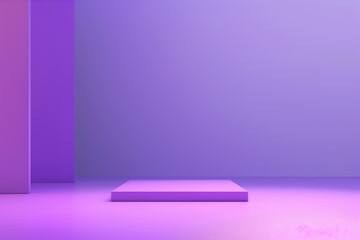 Poster - Empty purple stage displaying minimalist product presentation