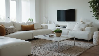 Sticker - modern white living room