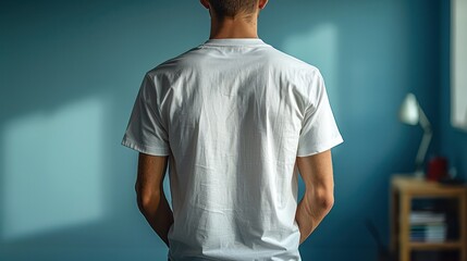 Wall Mural - Back view of a plain white t-shirt.