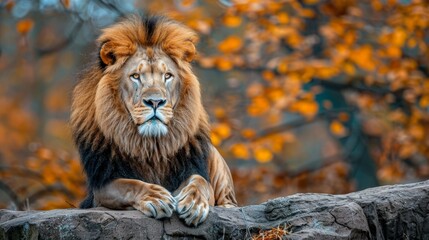 Canvas Print - Male Lion with Majestic Mane