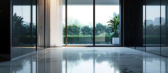 Poster - Modern sliding-door wardrobe. with copy space image. Place for adding text or design