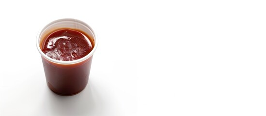 Aufkleber - Plastic disposable sauce cup isolated on white. Copy space image. Place for adding text or design