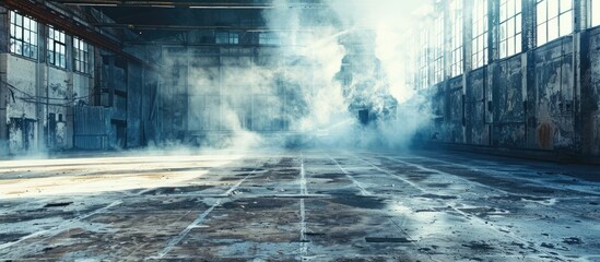 Poster - Empty floor in abandoned factory. Copy space image. Place for adding text or design