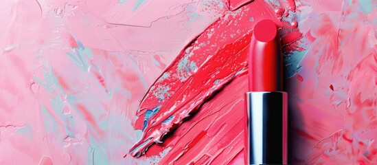 Poster - Lipstick background pastel background Lipstick  Abstract. with copy space image. Place for adding text or design