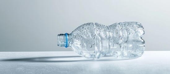 Aufkleber - empty crushed plastic bottle isolated on white background. with copy space image. Place for adding text or design