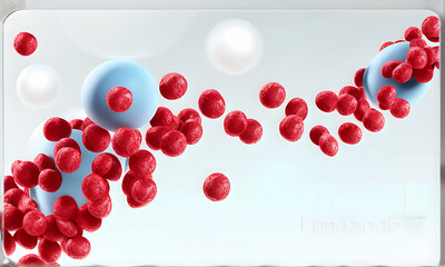 Wall Mural -  Blood cell red 3d background vein flow platelet wave cancer medicine artery abstract. Red cell hemoglobin blood donate anemia isolated plasma leukemia donor vascular system anatomy hemophilia vessels