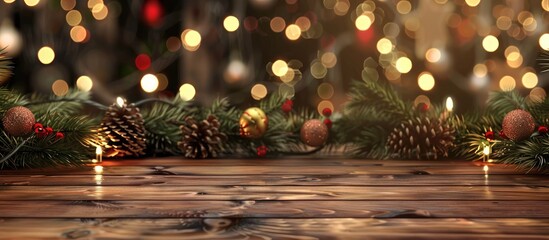 Aufkleber - christmas table background. with copy space image. Place for adding text or design