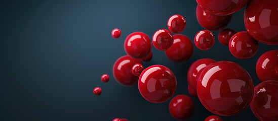 Poster - Abstract 3D Background With Flying Red Balls