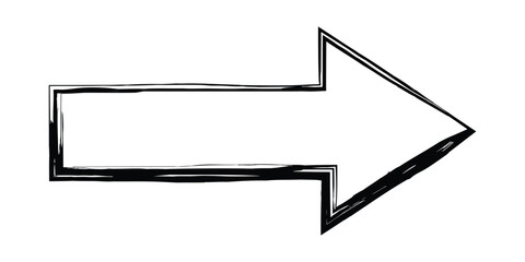 Poster - hand drawn arrow. brush painted direction arrow. vector illustration on transparent background.