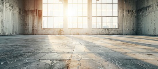 Poster - Empty floor in abandoned factory. Copy space image. Place for adding text or design