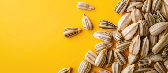 Aufkleber - healthy sunflower seeds texture as nice background pastel background. with copy space image. Place for adding text or design