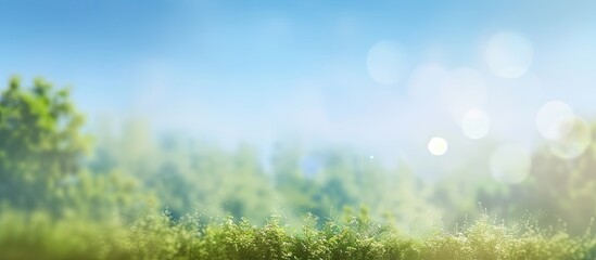 Aufkleber - blurred background of landscape with blue sky and. with copy space image. Place for adding text or design