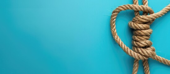 Poster - Tied ropes on color background. Unity concept. Copy space image. Place for adding text or design