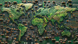 © safu designe - Global map made of electronic circuit board components symbolizing world trade and global electronics market. Concept Technology in Global Trade, Circuit Board World Map, Global Electr