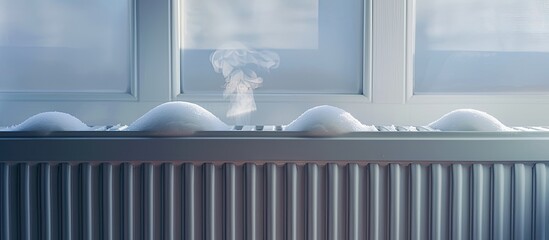 Poster - Decreasing radiator heat. Saving energy in winter. Concept of a tips list to have lower utility bills. with copy space image. Place for adding text or design