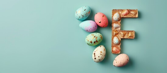 Aufkleber - Alphabet from colorful eggs. Letter 