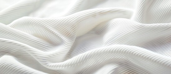 Poster - White football jersey clothing fabric texture sports wear background, close up. Copy space image. Place for adding text or design