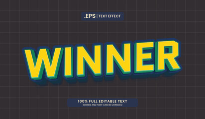 Wall Mural - design editable text effect, winner text effect