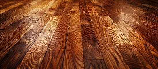 Poster - new oak parquet of brown color. copy space image. place for adding text and design