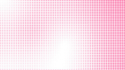 Wall Mural - Abstract pop art comic style pink halftone isolated on white background Vector. Pink dot spray vector illustration. Creative pattern vector halftone background. Coloring dot spray gradation.