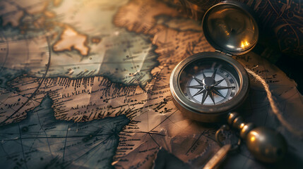 old sailboat compass and ancient map historical background a concept on the topic of sea voyages dis