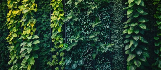 Poster - vertical garden in a countryside. copy space image. place for adding text and design