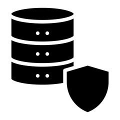 Canvas Print - database storage protection shield glyph icon