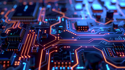 Poster - Abstract circuit board futuristic technology processing background
