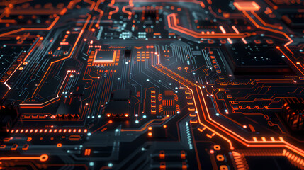 Poster - Abstract circuit board futuristic technology processing background