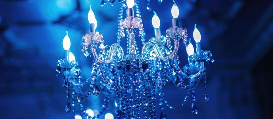Poster - crystal chandelier. Copy space image. Place for adding text and design
