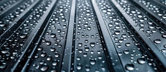 Aufkleber - drops on louver glass after rain. copy space image. place for adding text and design