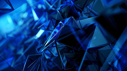 Poster - technology with polygonal shapes on dark blue background. design digital technology concept